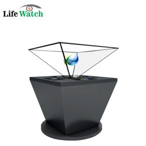 700mm x 700mm 360 degree Reversed Pyramid 3D holographic LCD Showcase